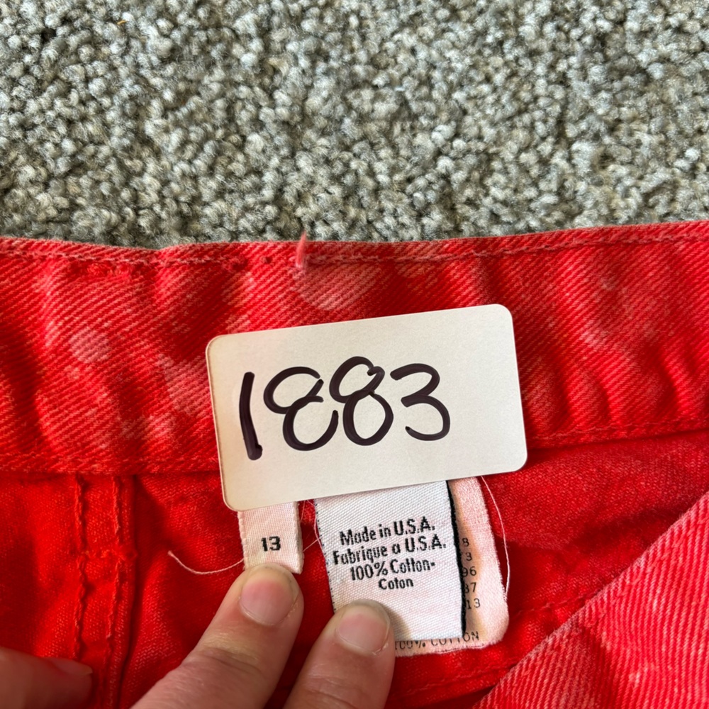 vintage Calvin Klein jeans shorts womens 13 red bleached distressed holy cut off - Picture 8 of 12